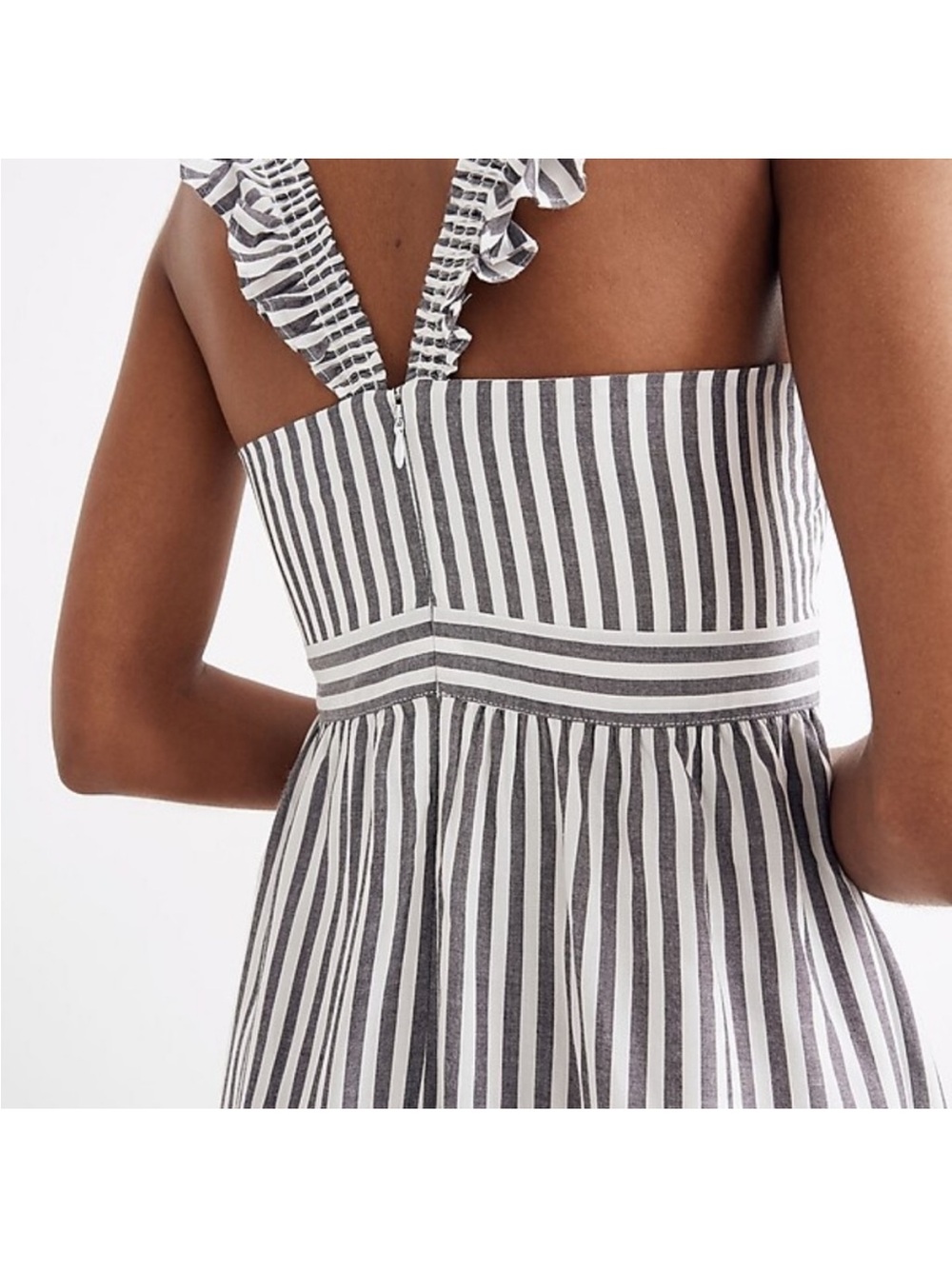 Madewell sz 4 Striped Ruffle Strap Mini Dress summer sundress preppy
coastal - Picture 5 of 16